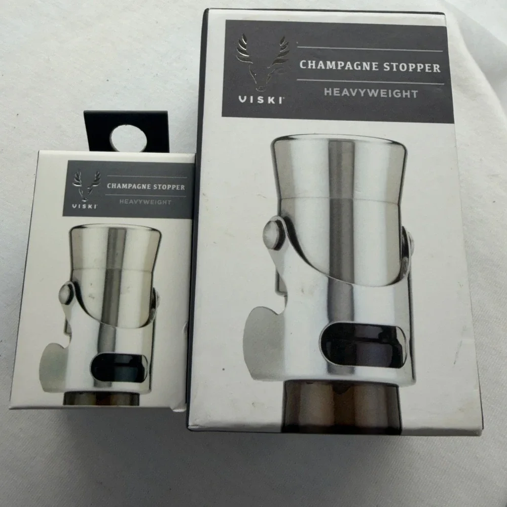 Viski Heavyweight Champagne Stoppers Stainless Steel Professional‎ Bottle Sealer